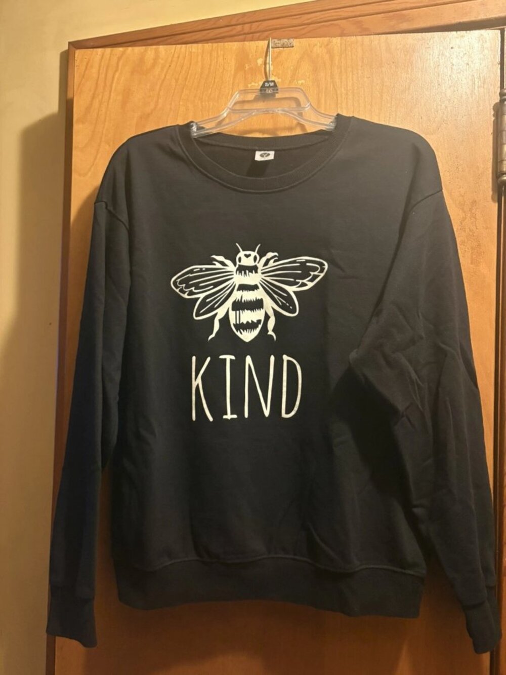 Women's Bee Kind Black Crewneck Sweatshirt - Size Medium